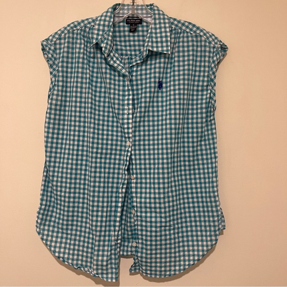 U.S. Polo Assn. Tops - U.S. Polo Assn. Teal Checkered Shirt